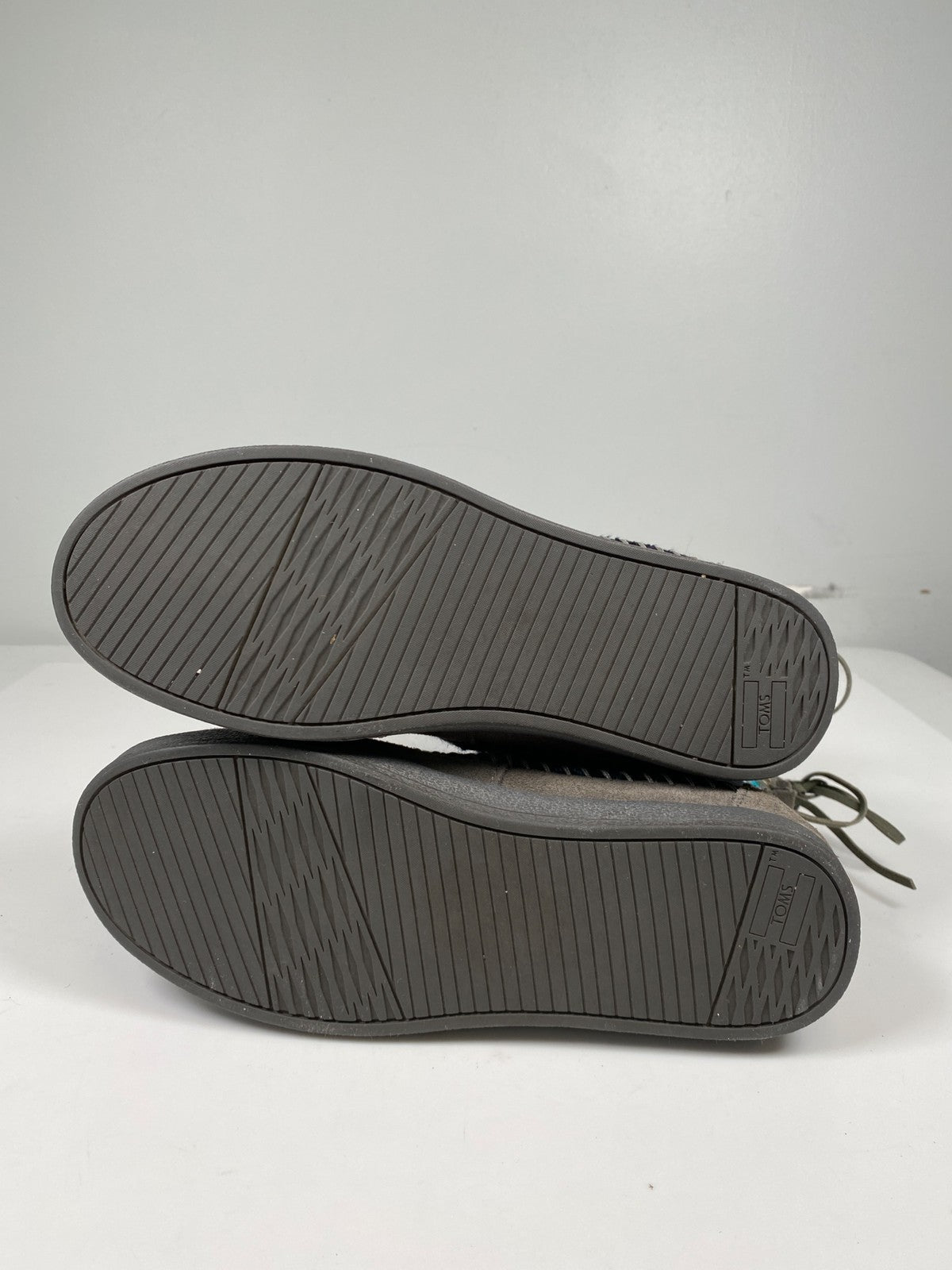 Toms Women’s Blue/Gray Aztec Pull On Nepal Suede Knit Boots - 7