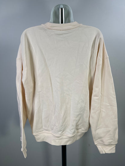 Lunya Women’s Ivory/Cream Silksweats Reversible Pocket Sweatshirt - L