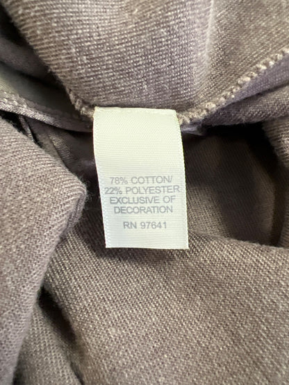 J.Jill Women’s Brown Shale Velour Lace Trim Button Up Cardigan Sweater - M