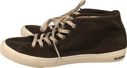 Seabees Men’s Brown Corduroy Mid Top Lace Up Sneakers - 11