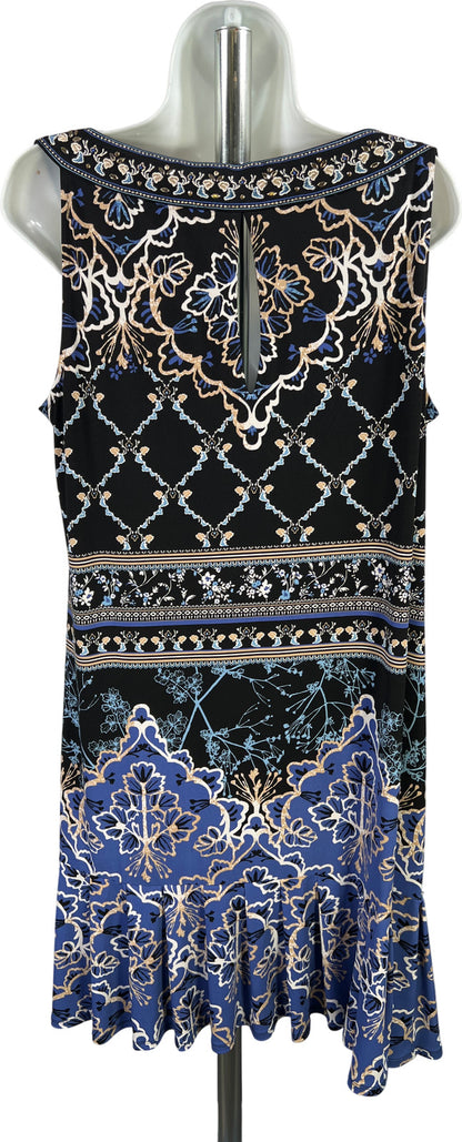 White House Black Market Women’s Black/Blue Pleated Bottom Shift Dress - 1X Plus