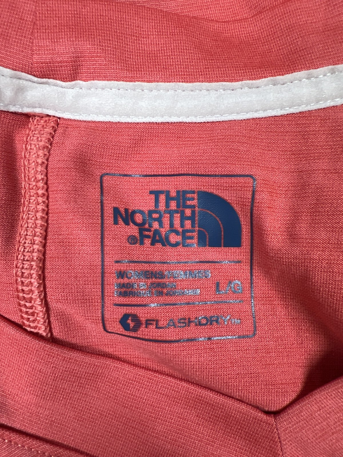 The North Face Women’s Orange FlashDry Short Sleeve V-Neck Athletic Shirt - L