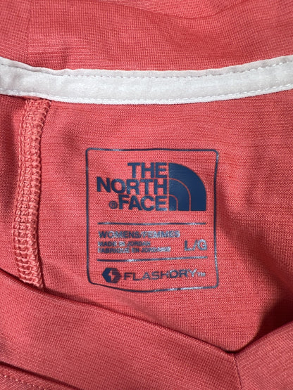 The North Face Women’s Orange FlashDry Short Sleeve V-Neck Athletic Shirt - L