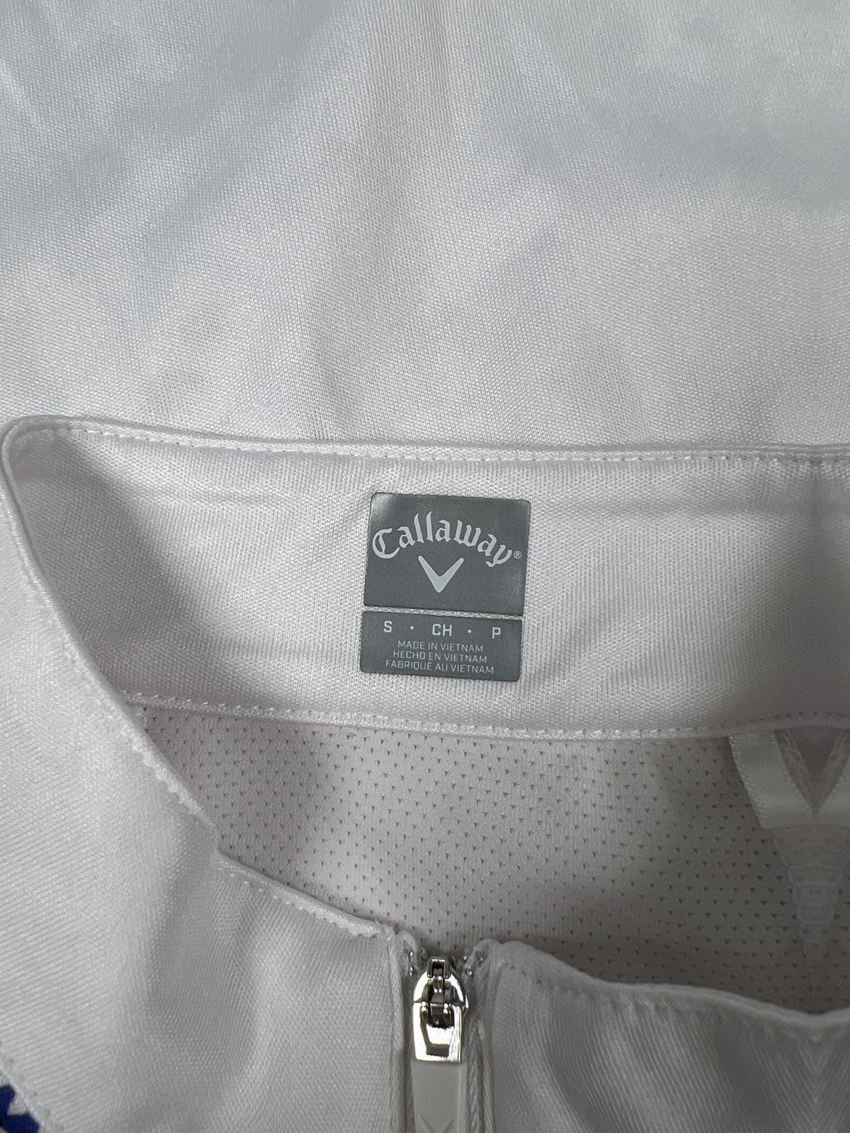 Callaway Women’s White 1/4 Zip Short Sleeve Athletic Golf Shirt - S