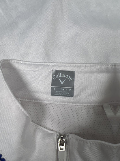 Callaway Women’s White 1/4 Zip Short Sleeve Athletic Golf Shirt - S