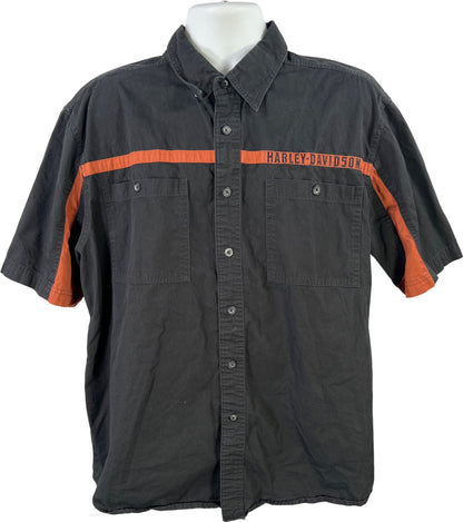 Harley Davidson. Men’s Black Short Sleeve Button Up Shirt - XL