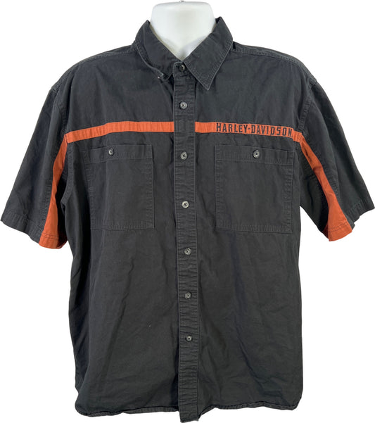 Harley Davidson. Men’s Black Short Sleeve Button Up Shirt - XL