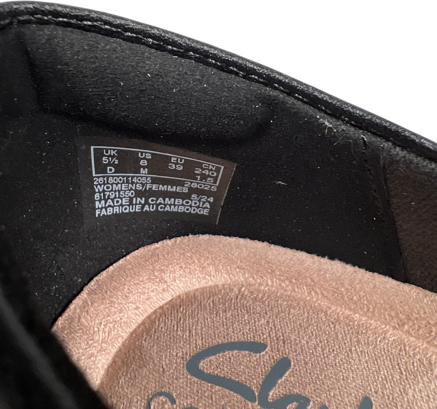 Clarks Collection Women’s Black Leather Natalyn Wish Pointed Low Heel Flats - 8