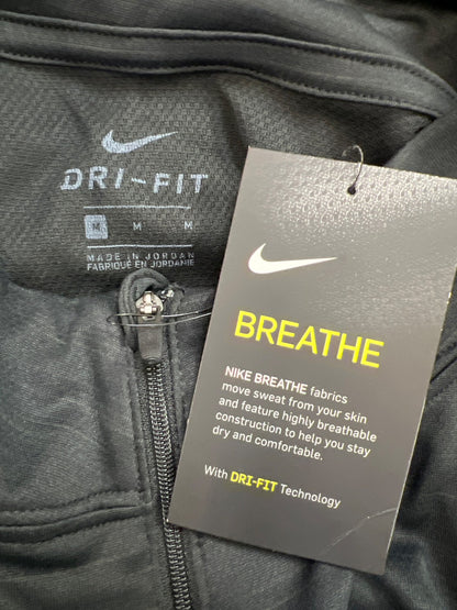 Nike Mens Black Dri-Fit 1/4 Zip Long Sleeve Pullover Training Athletic Shirt - M