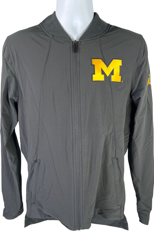 Nike Basketball Men’s Gray U of M Michigan Full Zip Windbreaker Jacket - S