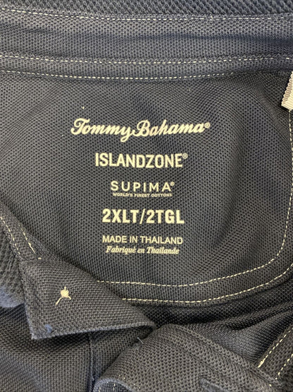 Tommy Bahama Men's Navy Blue Island Zone Supima Cotton Polo - Tall 2XLT