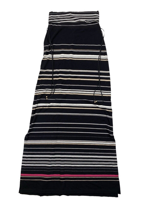 White House Black Market Women's Black Striped Long Maxi Skirt - XXS