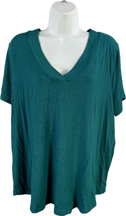 Market and Sprunce Women’s Green Short Sleeve V-Neck T-Shirt - XXL