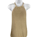 White House Black Market Women's Gold Sleeveless Sweater Sz XS