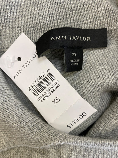 Ann Taylor Women’s Gray Asymmetrical Full Zip Sweater Jacket - XS