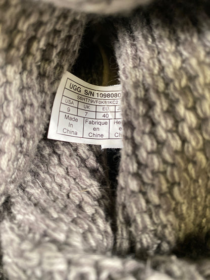 UGG Women’s Gray Purl Strap Knit Sweater Boots - 9