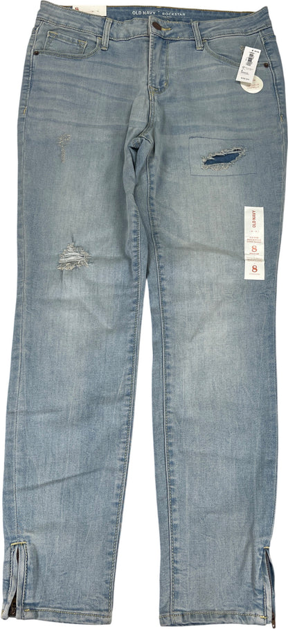 Old Navy Women’s Light Wash Distressed Rockstar Super Skinny Denim Jeans - 8
