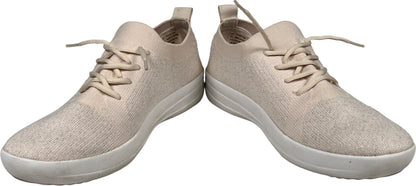 FitFlop Women’s Ivory Metallic Super Q Knit Slip On Sneakers - 8