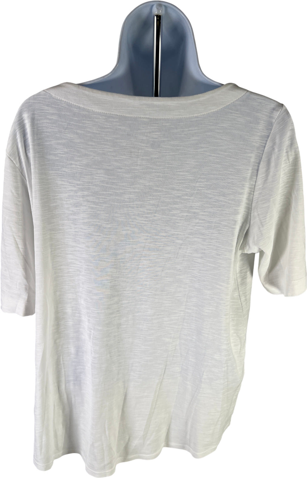 J.Jill Women’s White Pima Slub Elbow Sleeve T-Shirt - M