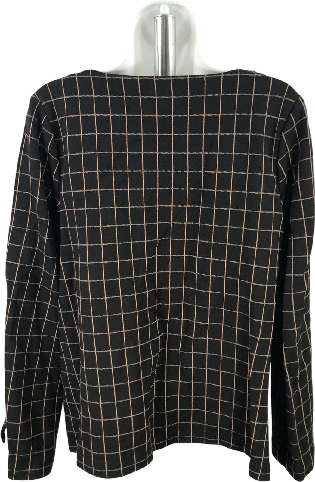 J.Jill Women’s Black Long Button Sleeve Ponte Shirt - M Petite