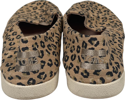 Toms Women’s Tan/Brown Cheetah Animal Print Avalon Slip On Canvas Loafers - 7