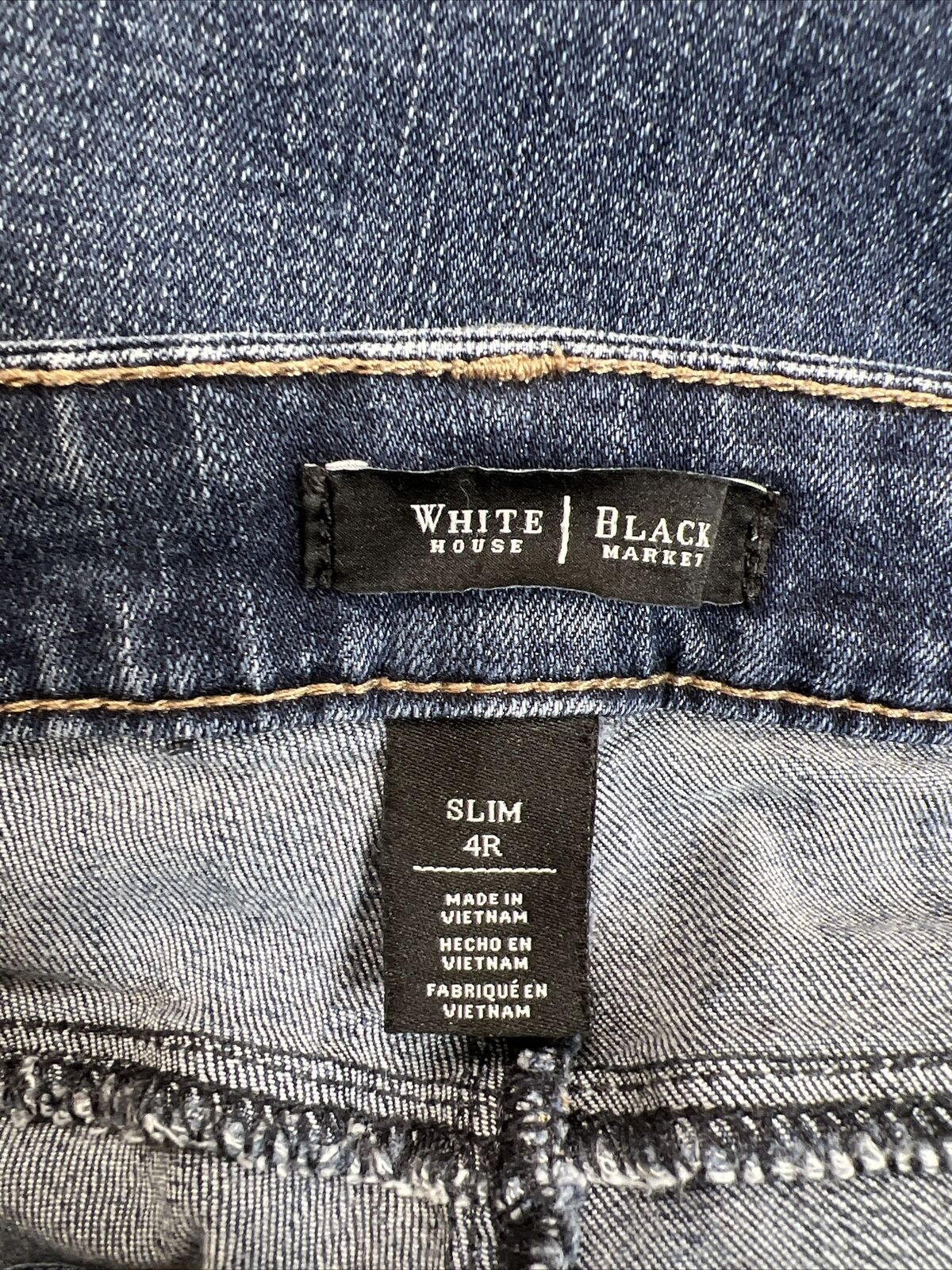 White House Black Market Women's Dark Wash Slim Fit Jeans - 4 R