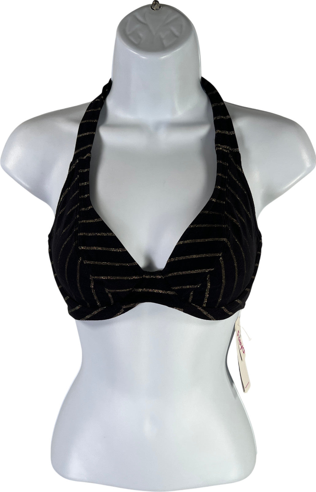 NEW Freya Women’s Gold/Black Striped Rock Beach Bikini Swim Top - 32D