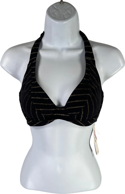 NEW Freya Women’s Gold/Black Striped Rock Beach Bikini Swim Top - 32D