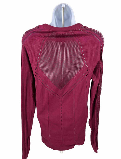 Athleta Women's Maroon/Red Oxygen Long Sleeve Athletic Shirt - L