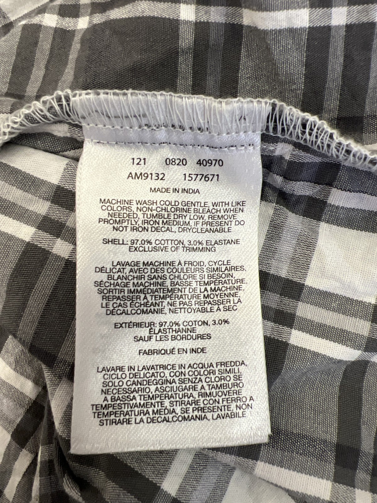 Columbia Men’s Gray Plaid Regular Fit Short Sleeve Button Up Shirt - XXL