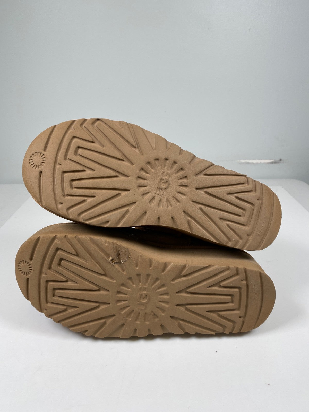 UGG Women’s Brown Chestnust Classic Ultra Mini Shearling Platform Boots - 9