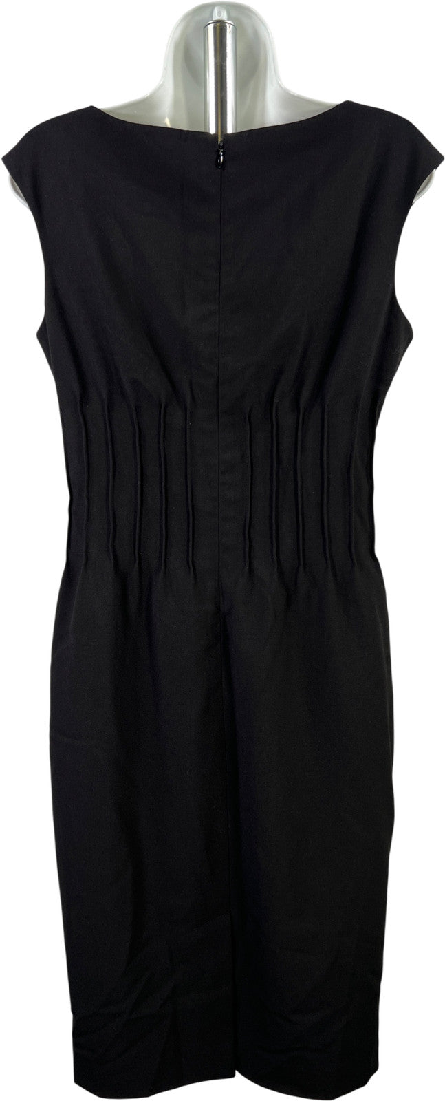 Calvin Klein Women’s Black Pleated Front Sleeveless Sheath Dress - 8