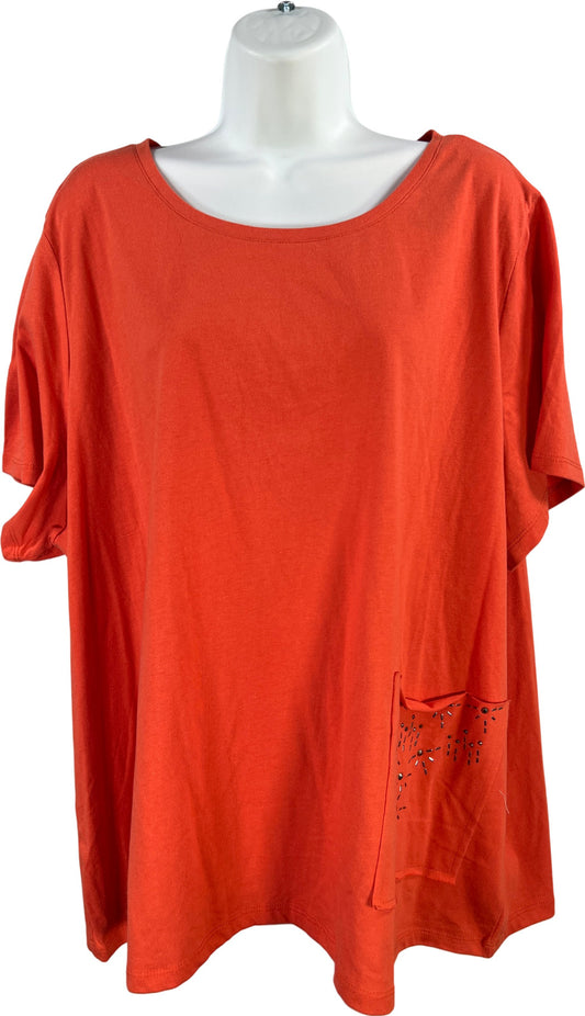Lane Bryant Women’s Orange Short Sleeve Pocket Front T-Shirt - Plus 22/24