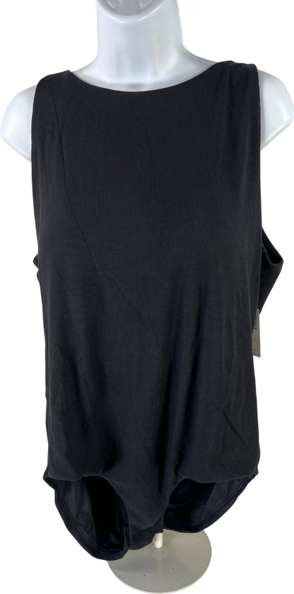 Soma Women’s Black Ribbed High Neck Sleeveless Bodysuit - XXL