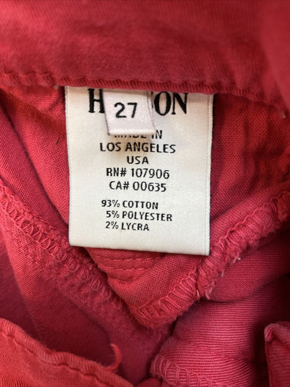 Hudson Women's Pink Stretch Denim Cropped Jeans Sz 27