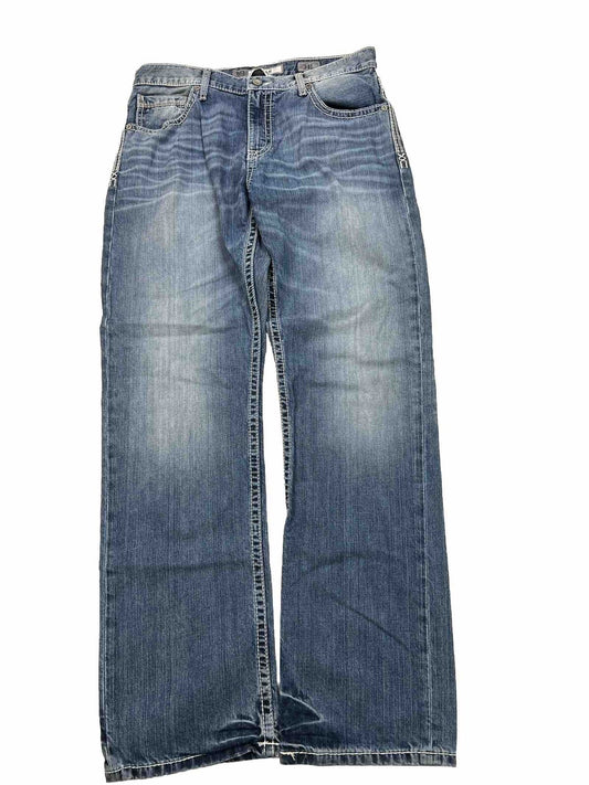 NEW BKE Men's Medium Wash Ryan Straight Leg Jeans - 34x32