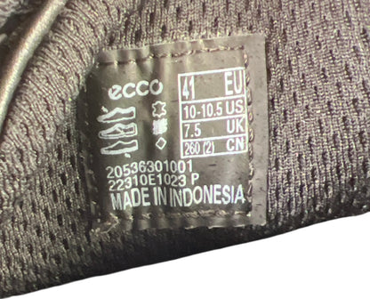 Ecco Women’s Black Leather Lace Up Casual Sneakers - 41/ US 10/10.5