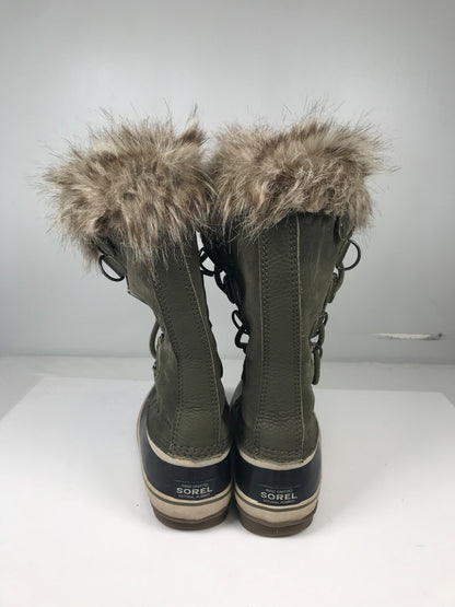 Sorel Women’s Green Joan of Arctic Faux Fur Trim Winter Boots - 8