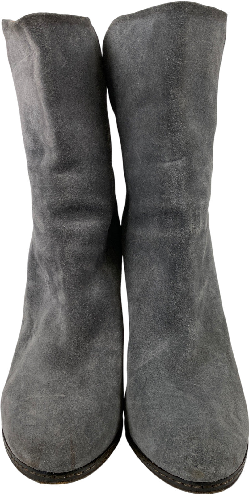 Leifsdottir Women’s Gray Suede Heeled Mid Calf Fashion Boots - 38/US 7.5