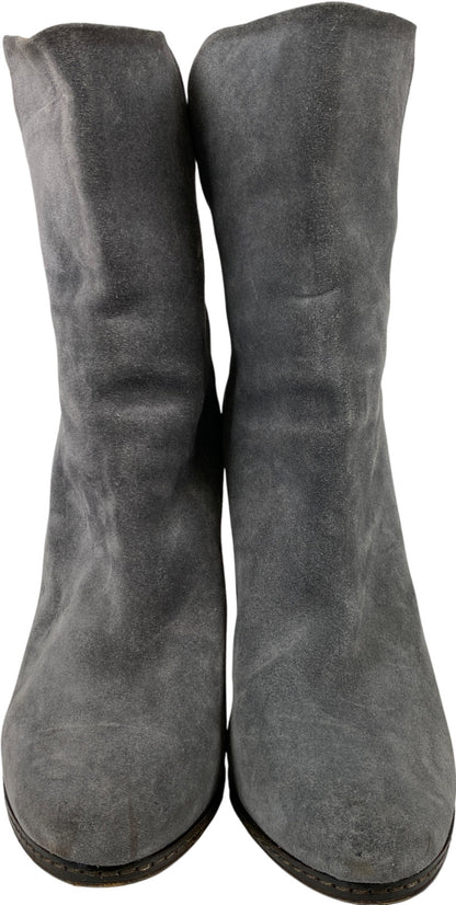 Leifsdottir Women’s Gray Suede Heeled Mid Calf Fashion Boots - 38/US 7.5