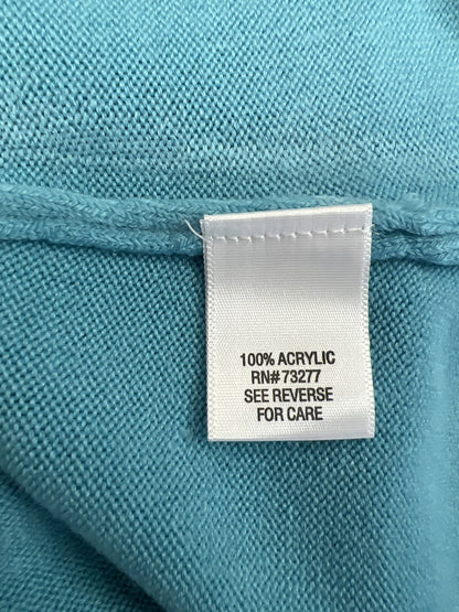 Croft and Barrow Women’s Blue Long Sleeve V-Neck Knit Sweater - XL