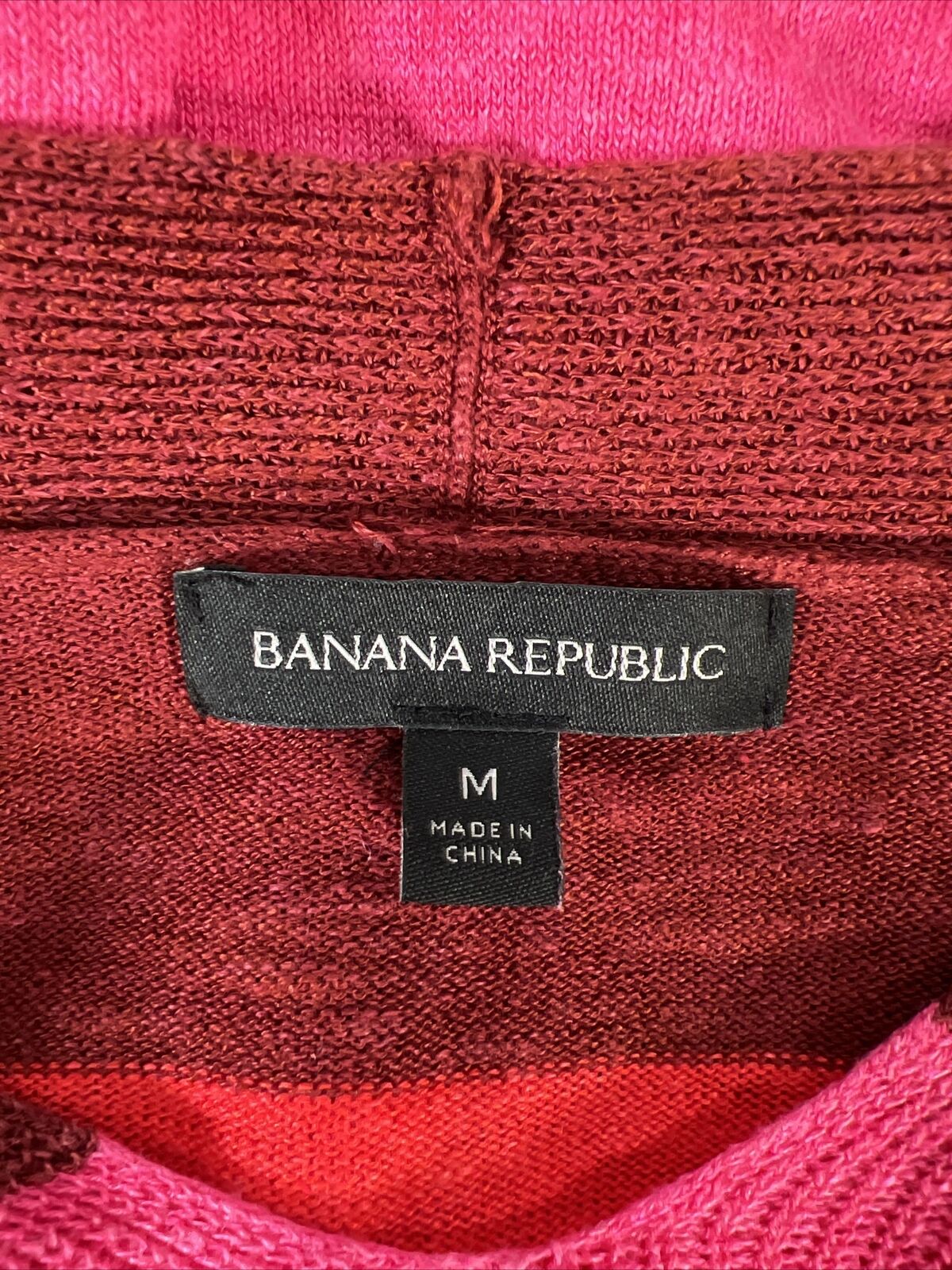 Banana Republic Women's Red Striped Linen Blend Knit Sweater - M