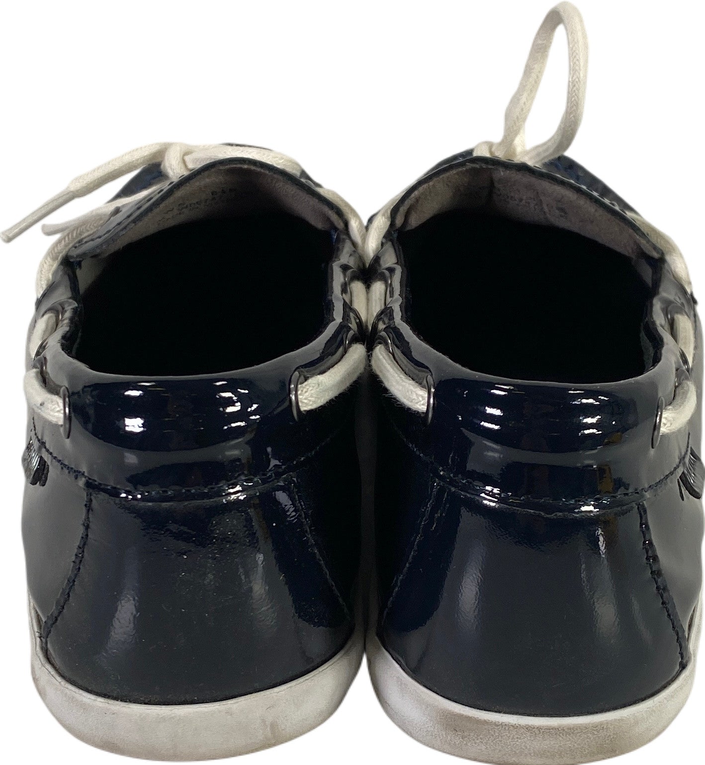 Cole Haan Women’s Blue Patent Nantucket Camp Moc Boat Shoes - 8.5