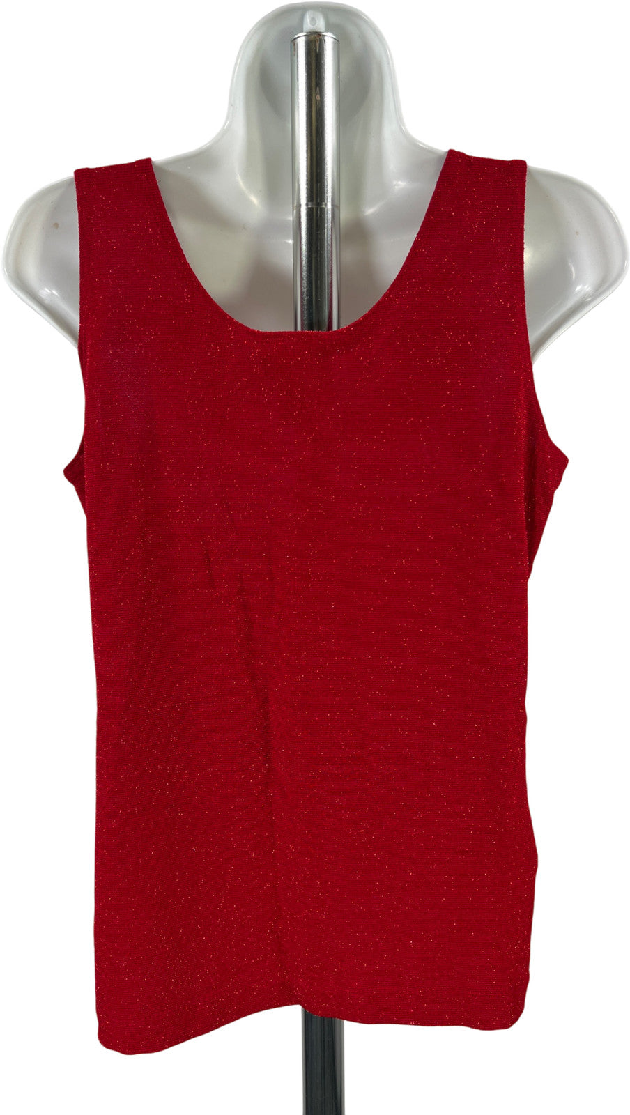 Chico’s Travelers Women’s Red Metallic Basic Tank Top - 1/US M