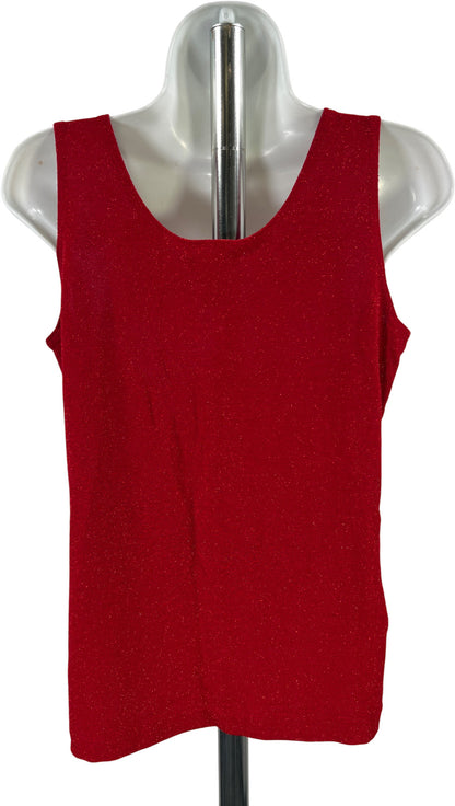 Chico’s Travelers Women’s Red Metallic Basic Tank Top - 1/US M
