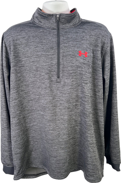 Under Armour Men’s Black/Gray Heather ColdGear 1/2 Zip Pullover Sweatshirt - XXL