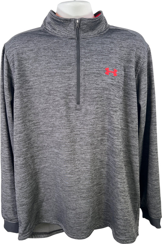 Under Armour Men’s Black/Gray Heather ColdGear 1/2 Zip Pullover Sweatshirt - XXL