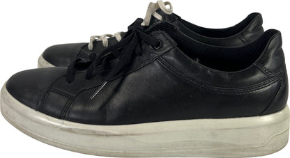 Ecco Women’s Black Leather Lace Up Casual Sneakers - 41/ US 10/10.5