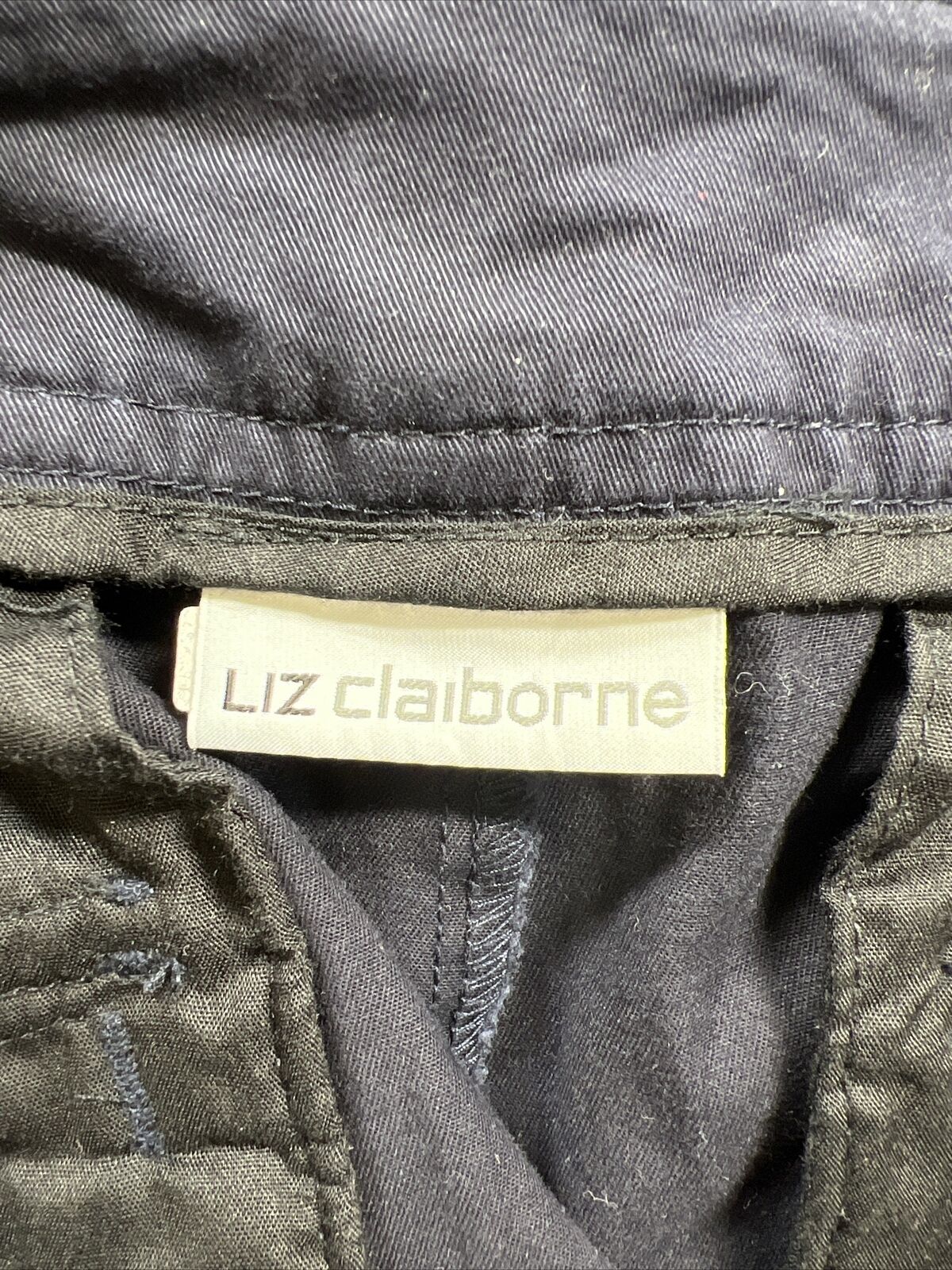 NUEVO Pantalón chino clásico azul marino Liz Claiborne para mujer - 14