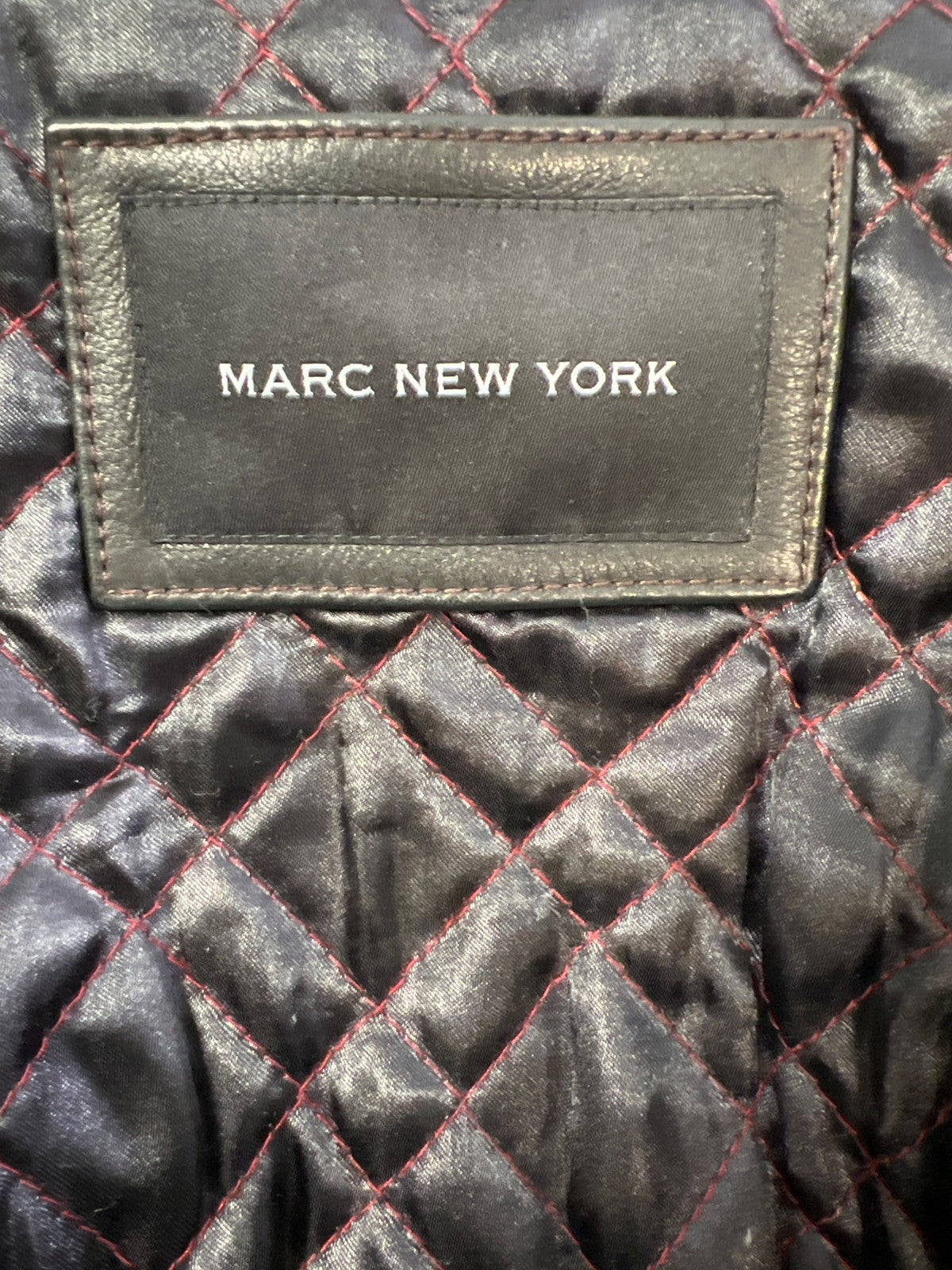 Marc New York Men’s Black Leather Full Zip Quilted Lined Jacket - XXL